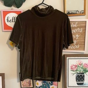 Hunter green velvet top
